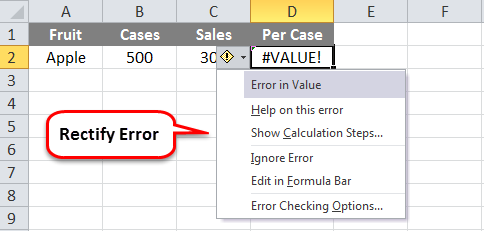 Name Error In Excel Formula