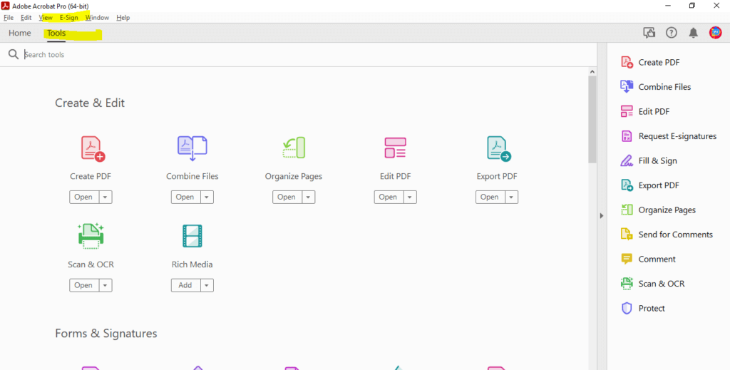 some tools to perform the user operations