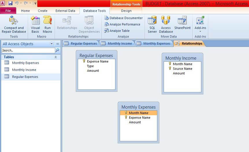 setting up microsoft access database