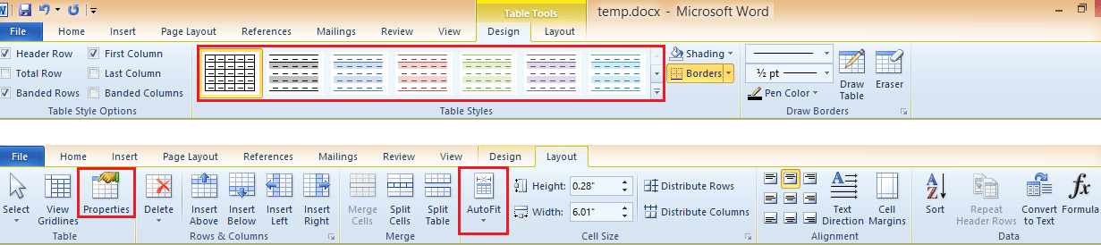 14 Table Tools Screen