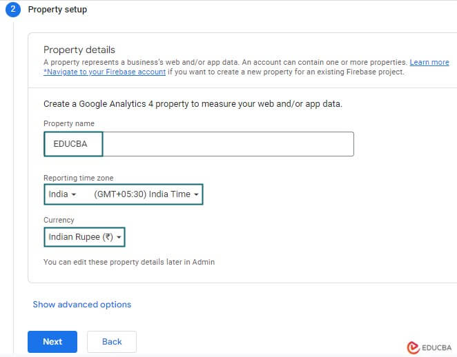 Google Analytics Setup Property 1