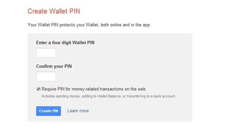 Create Wallet Pin