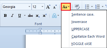 how to change case in word shortcut