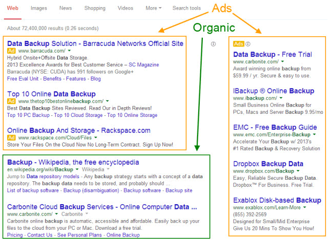 paid search vs organic search