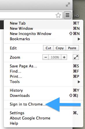 sign in chrome