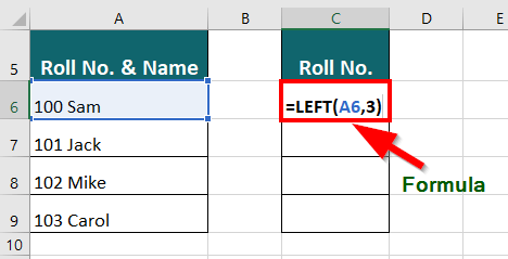 advanced excel formula-LEFT Function 