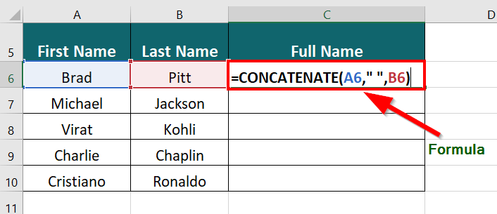 advanced excel formula-CONCATENATION Function 