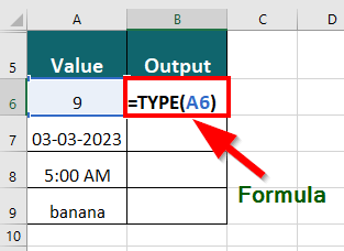 advanced excel formula-TYPE() 