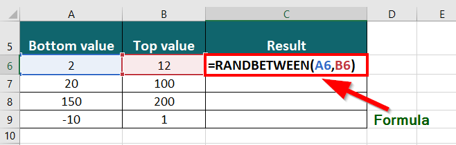 advanced excel formula-RANDBETWEEN() 