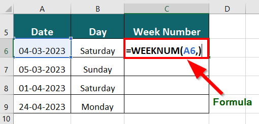 advanced excel formula-WEEKNUM Function 