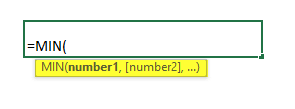 MIN Function syntax