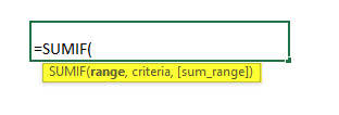 SUMIF Function syntax