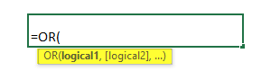 OR Function syntax