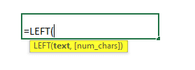 LEFT Function syntax