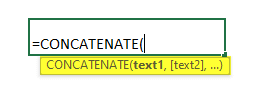 CONCATENATION Function syntax