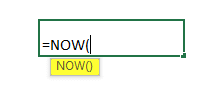 NOW Function syntax