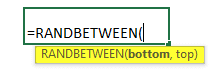 RANDBETWEEN() syntax