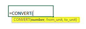 Unit conversion by CONVERT() syntax