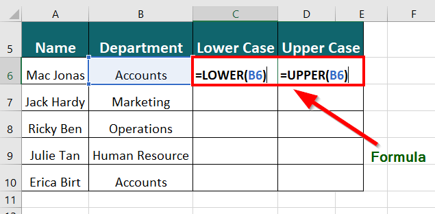 advanced excel formula-Change the case 