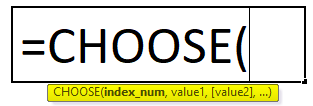 CHOOSE Formula in Excel