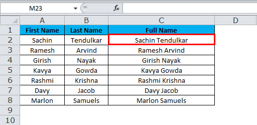 CONCATENATE उदाहरण 1-5