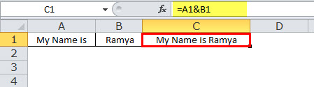 एक्सेल में CONCATENATE उदाहरण 3-2