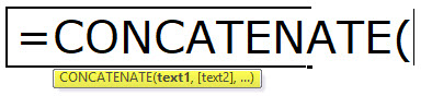 CONCATENATE Formula syntax