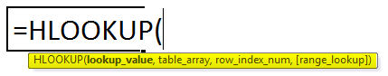 HLOOKUP syntax