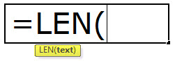 LEN Formula in Excel