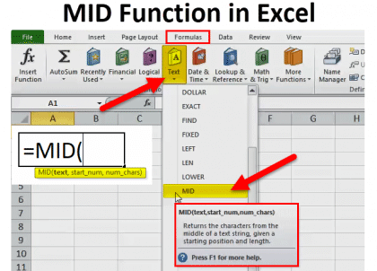 Mid in Excel (Formula, Examples) | How to use Mid Function?