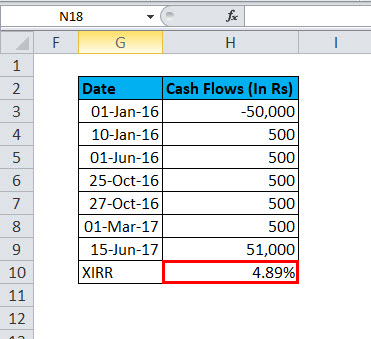 एक्सेल में XIRR उदाहरण 1-1