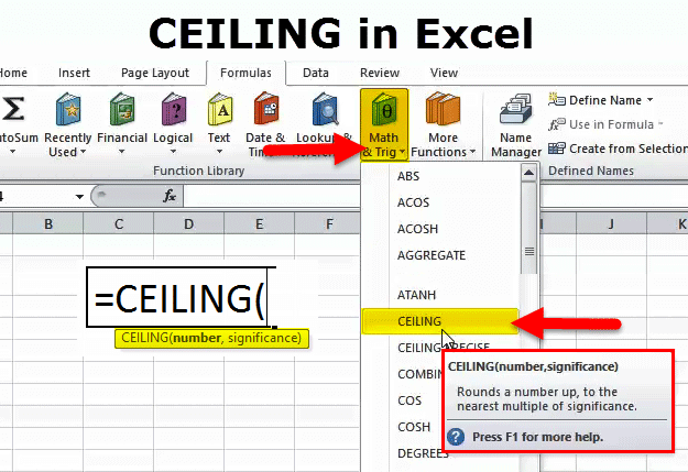 CEILING in Excel (Formula,Examples) | How to Use CEILING in Excel?