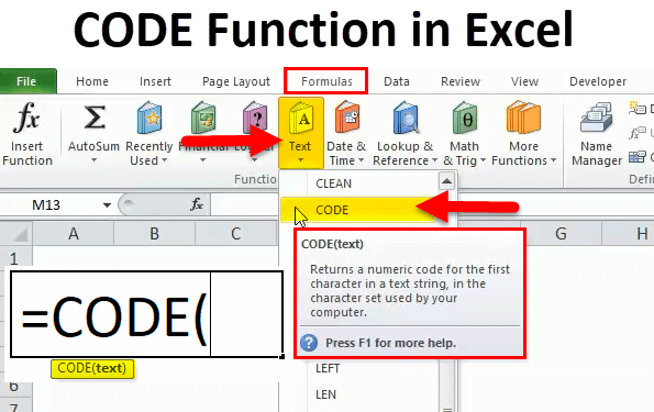 CODE in Excel (Formula, Examples) | How to Use CODE Function?