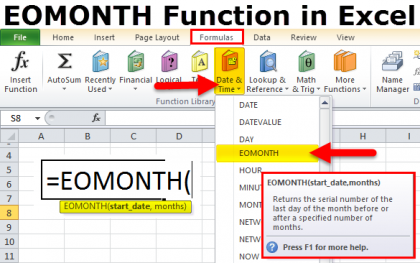 EOMONTH in Excel (Formula) | Examples to Use EOMONTH Function