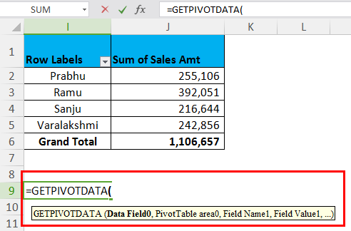 GETPIVOTDATA Example 1.5