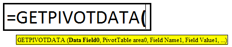 GETPIVOTDATA Formula