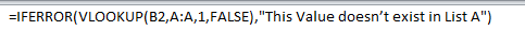 IFERROR VLOOKUP Formula