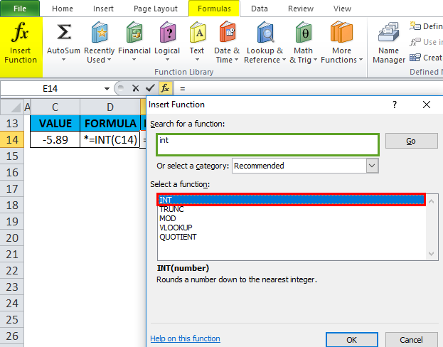 Int In Excel Formula Examples How To Use Int Function 0951