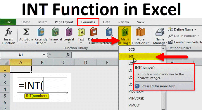 INT In Excel Formula Examples How To Use INT Function 