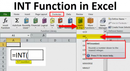 INT in Excel (Formula, Examples) | How to Use INT Function?