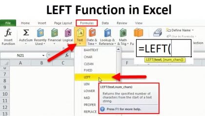 LEFT in Excel (Formula, Examples) | How to Use LEFT Function?