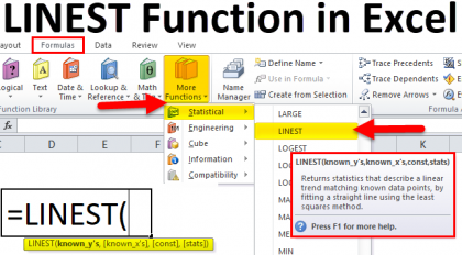 LINEST in excel (Formula, Examples) | How to Use LINEST Function?