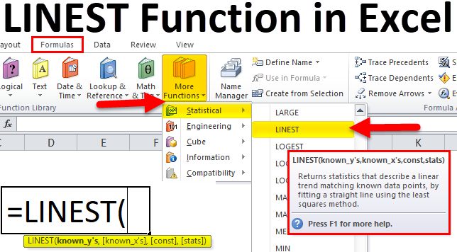 LINEST Function in Excel