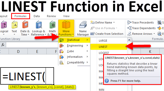 Linest In Excel Formula Examples How To Use Linest Function