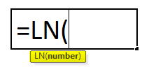 LN Formula in Excel