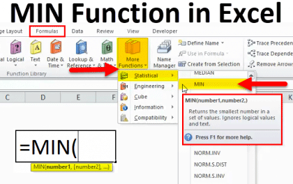 MIN in Excel (Formula, Examples) | How to Use MIN Function in Excel?