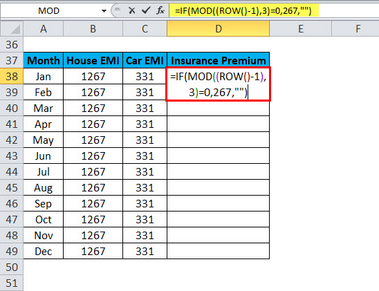 mod in excel Example 7-2