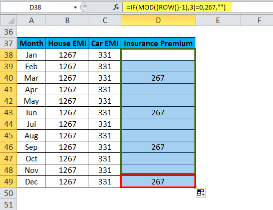mod in excel Example 7-4