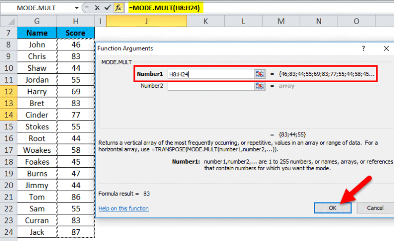 MODE in Excel (Formula, Examples) | How to use MODE Function?