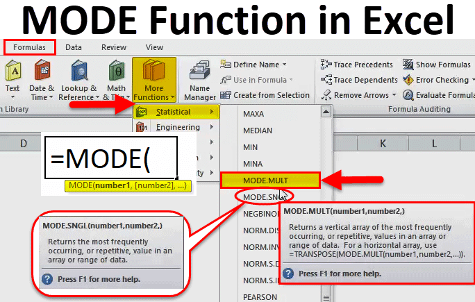 MODE Function in Excel